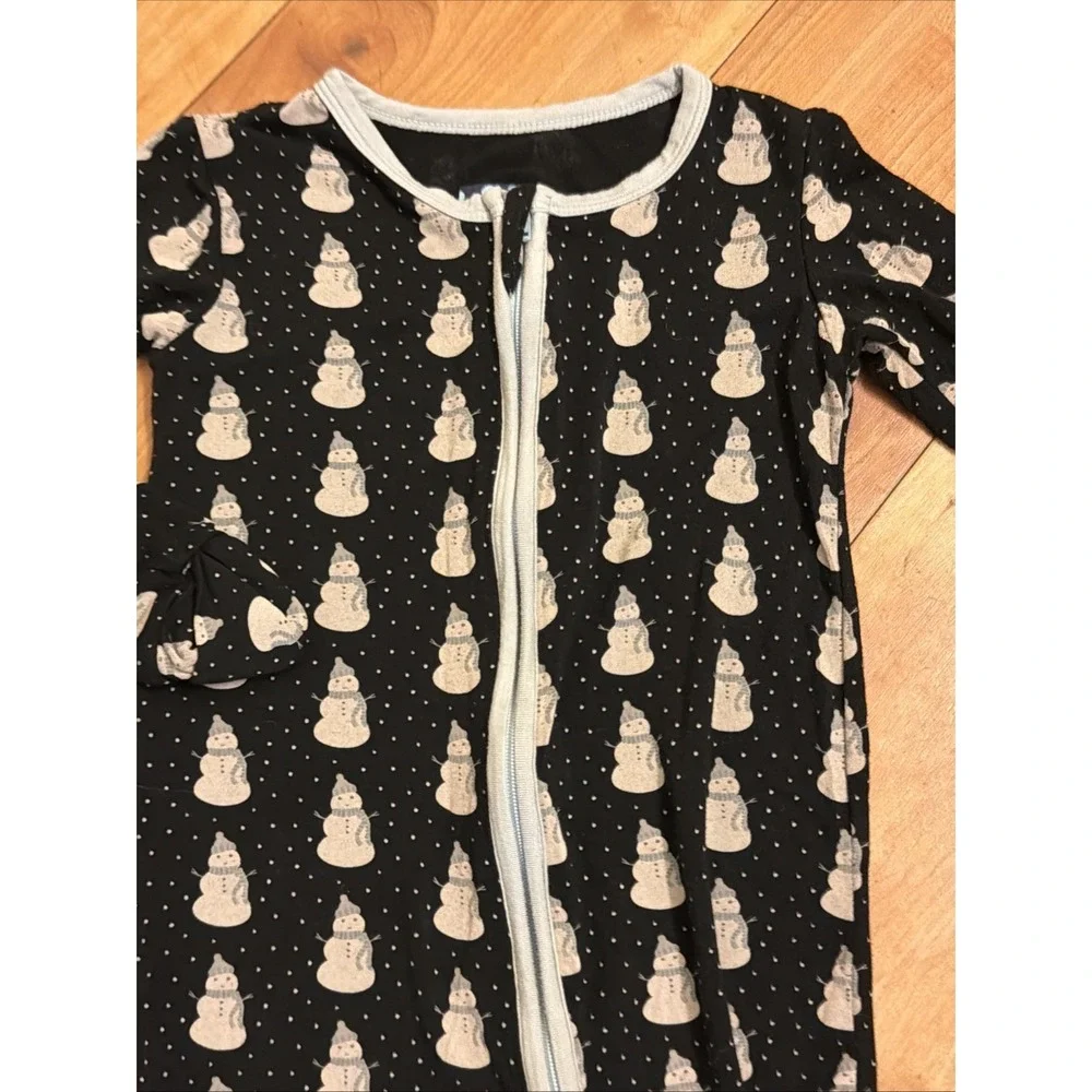 Kickee Pants Toddler Boys 4T Winter Snowman Footed Sleepe Pajamas VGC